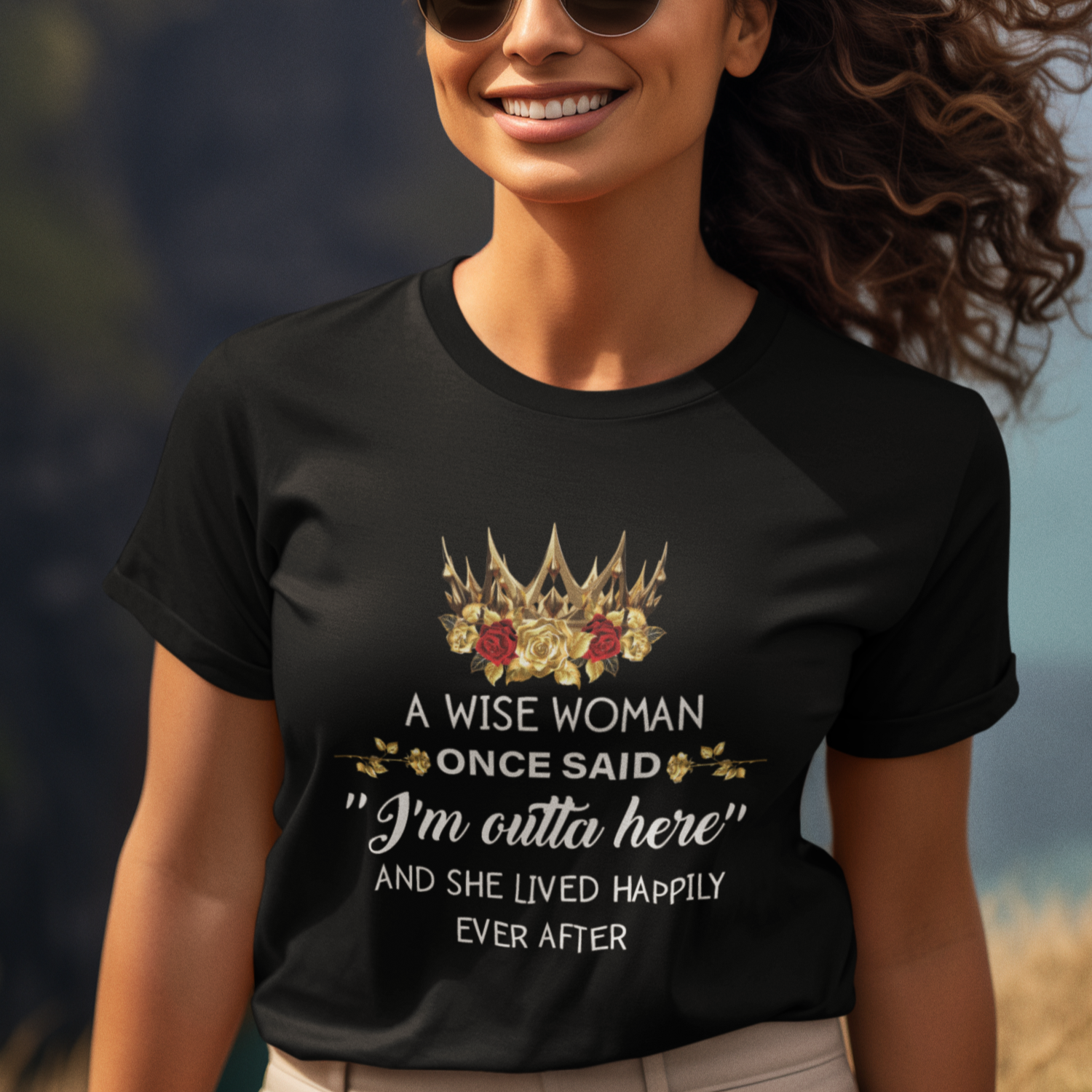 Retirement T Shirt For Women A Wise Woman Once Said I'm Outta Here Funny Retired - Wonder Print Shop