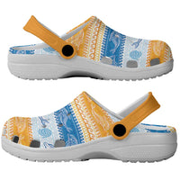 Anguilla Dolphins Pattern Clogs Shoes Orange And Blue - Wonder Print Shop
