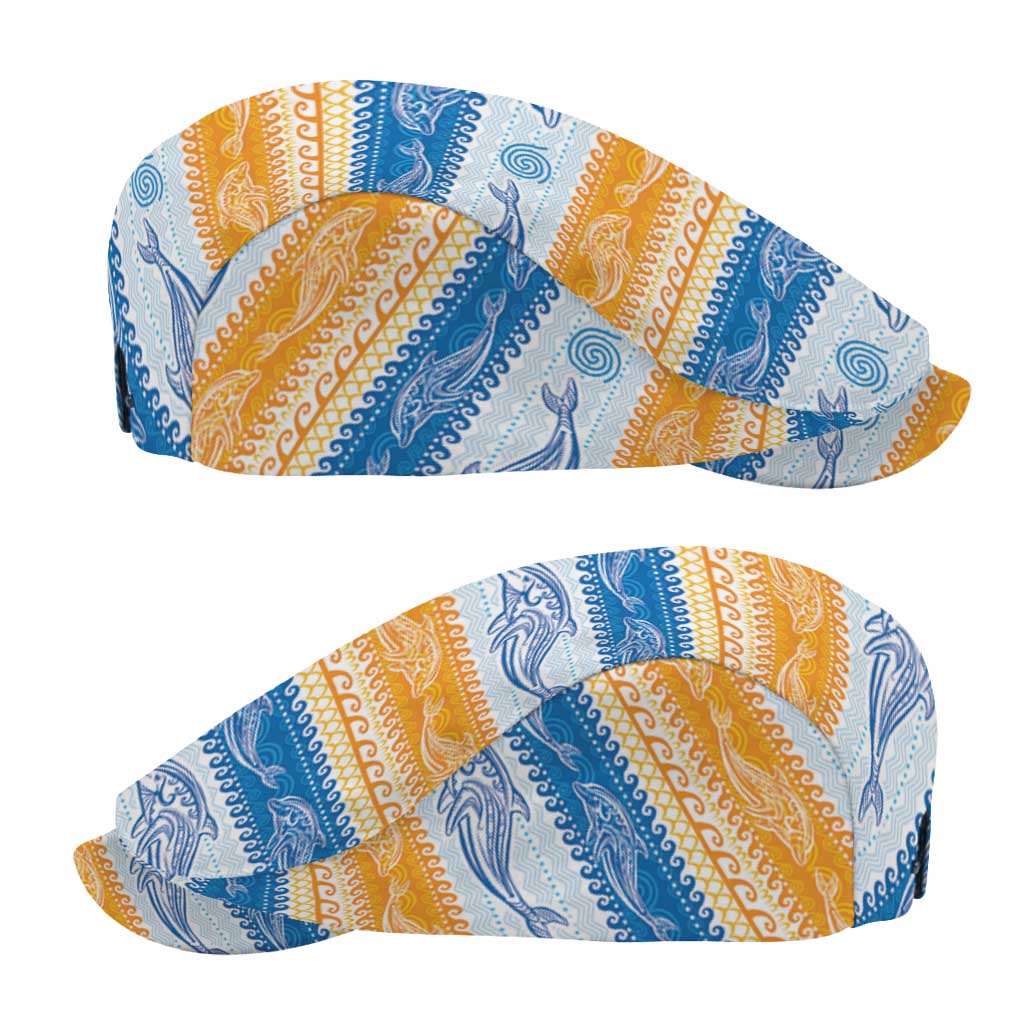 Anguilla Dolphins Pattern Jeff Hat Orange And Blue - Wonder Print Shop
