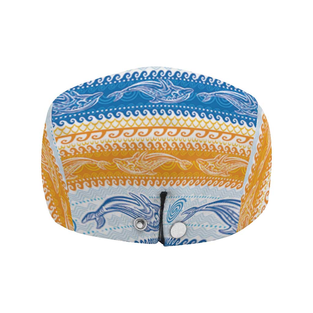 Anguilla Dolphins Pattern Jeff Hat Orange And Blue - Wonder Print Shop
