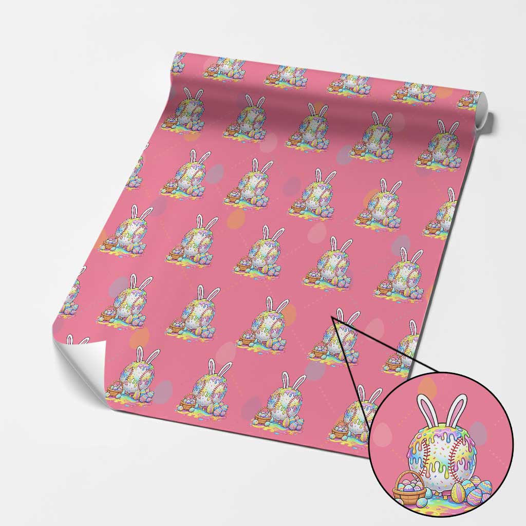 Baseball Easter Drip Ice Cream Sprinkles Egg Gift Wrapping Paper Roll