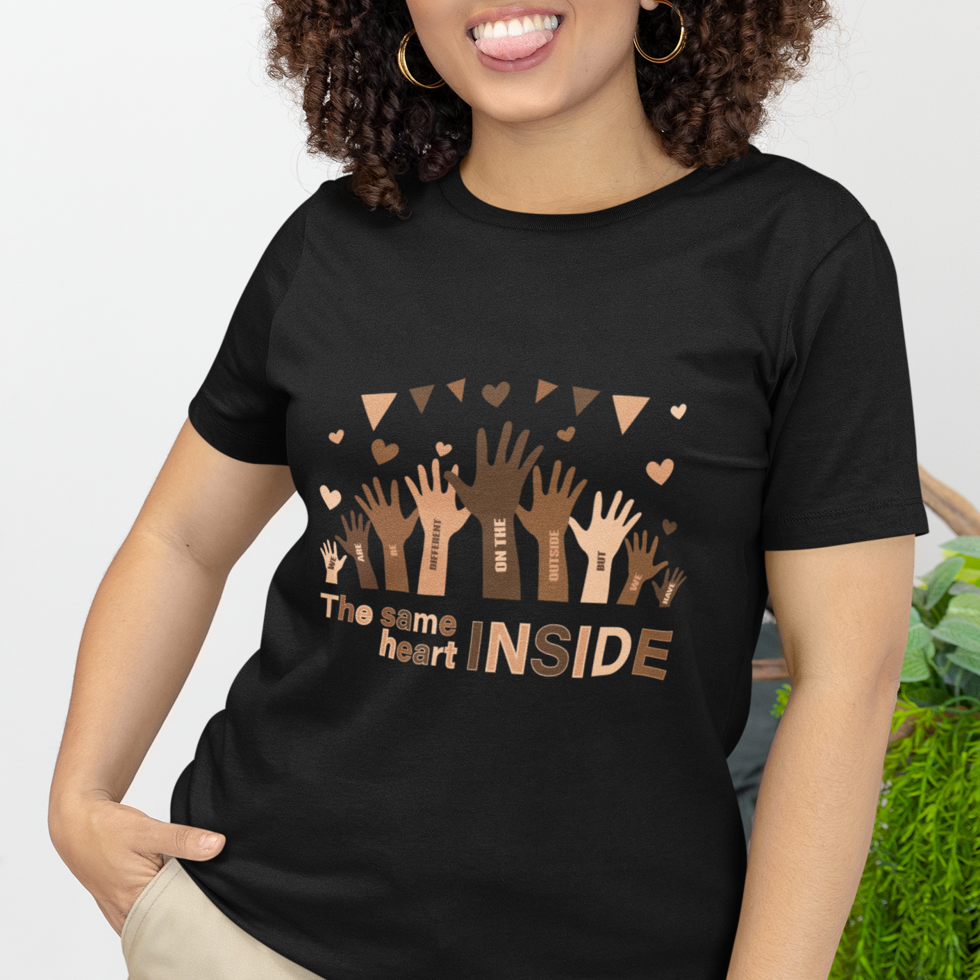 Black History Month T Shirt We Can Be Different On The Outside But We Have The Same Heart - Wonder Print Shop