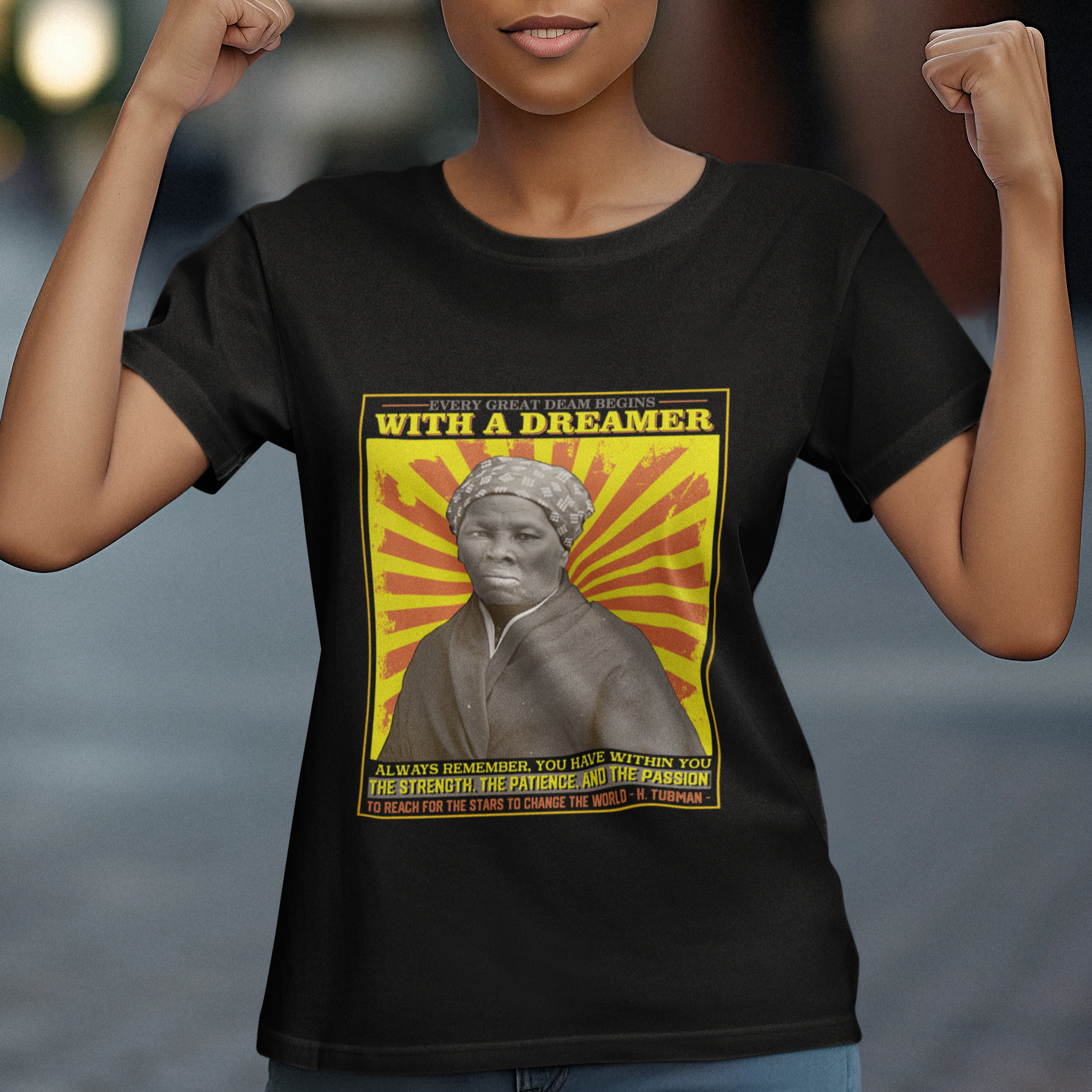 Harriet Tubman T Shirt Every Great Dream Begins With A Dreamer Black History Month - Wonder Print Shop