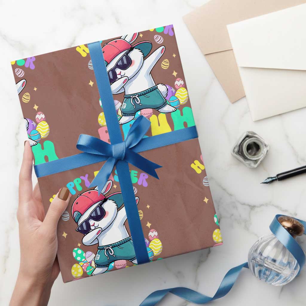 Bruh Easter Wrapping Paper Roll Funny Bunny Dab Rabbit Dance - Wonder Print Shop