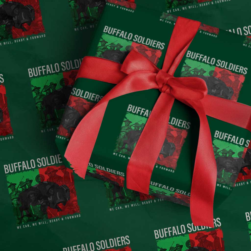 Buffalo Soldiers Wrapping Paper Roll 9th and 10th Cavalry Afro African American Heros - Wonder Print Shop