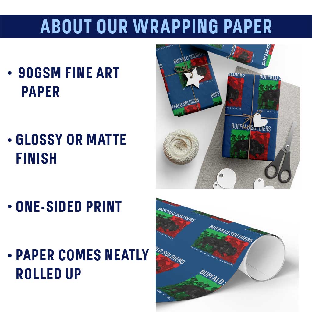 Buffalo Soldiers Wrapping Paper Roll 9th and 10th Cavalry Afro African American Heros - Wonder Print Shop