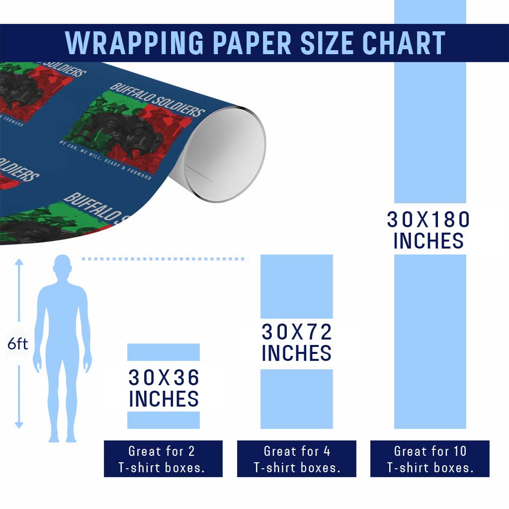 Buffalo Soldiers Wrapping Paper Roll 9th and 10th Cavalry Afro African American Heros - Wonder Print Shop