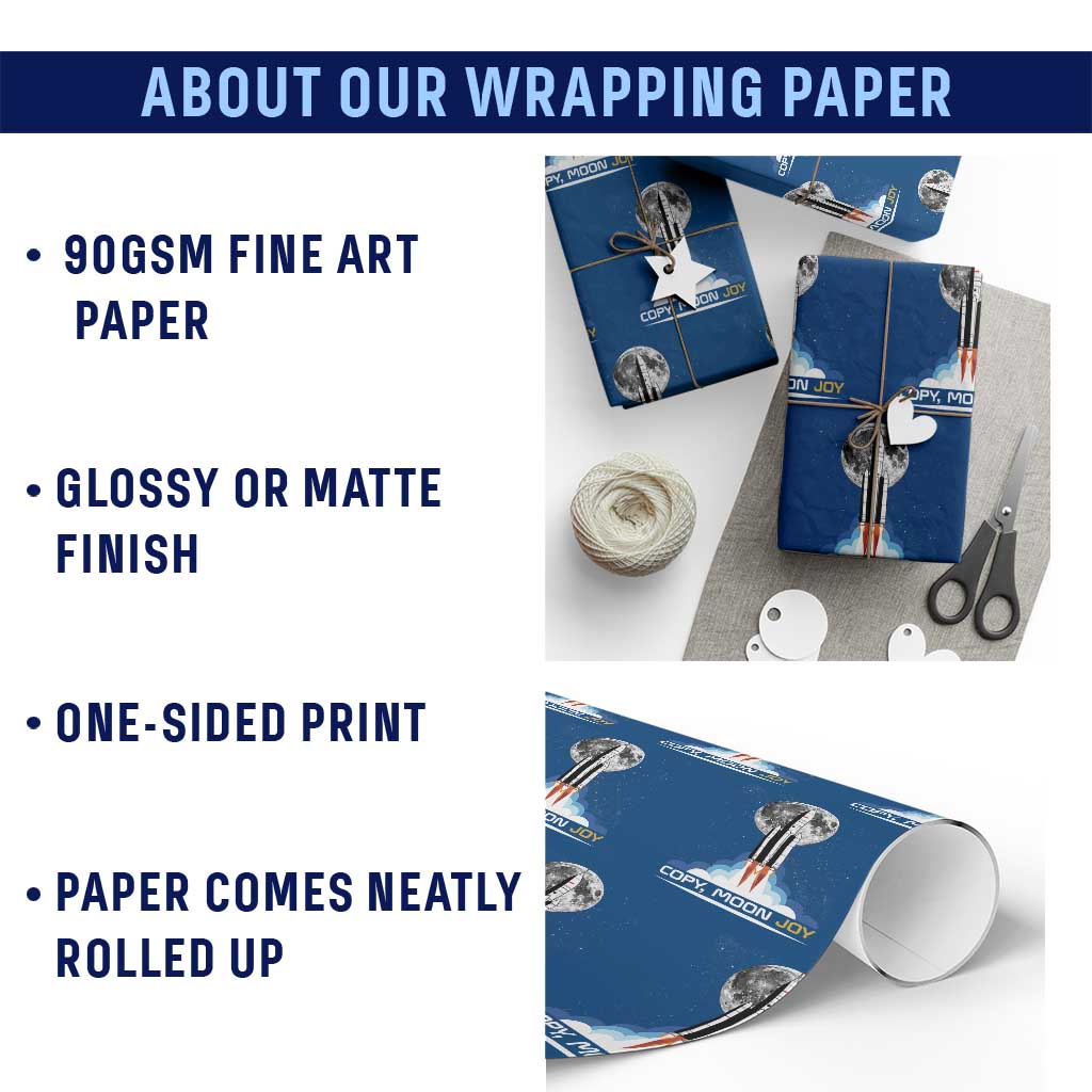Copy Moon Joy Wrapping Paper Roll Rocket Launch Full Moon