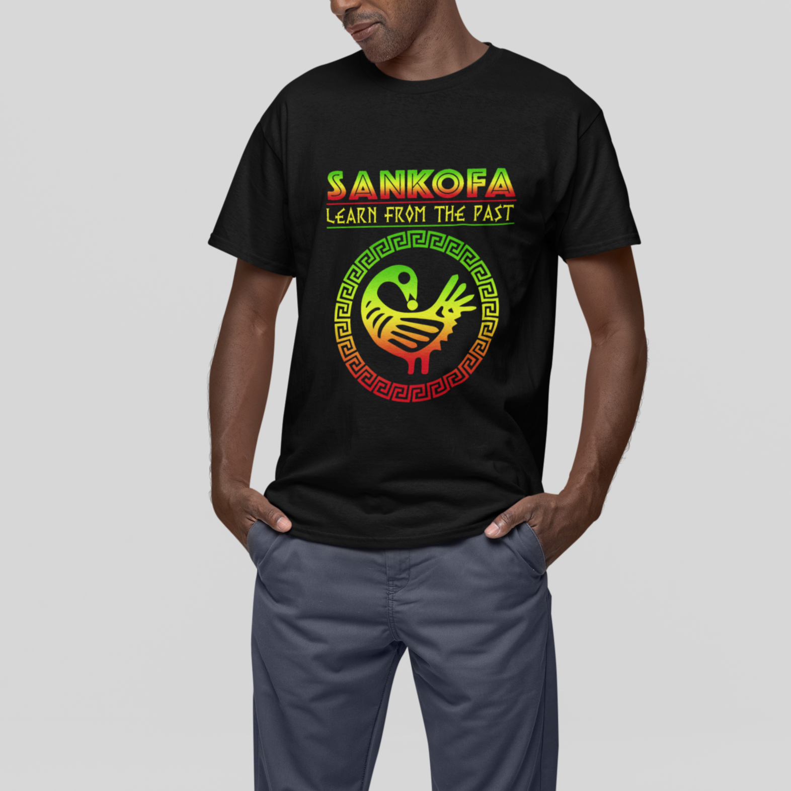 Black History Month T Shirt Sankofa Learn From The Past African Bird - Wonder Print Shop