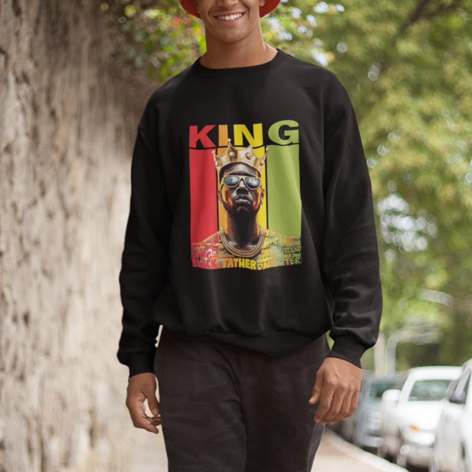 Black History King Father Melanin African American Dad Sweatshirt TS09