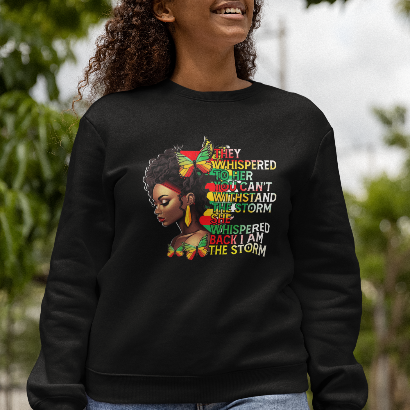 Black History Month Sweatshirt African Women She Whispered Back I Am The Storm TS09