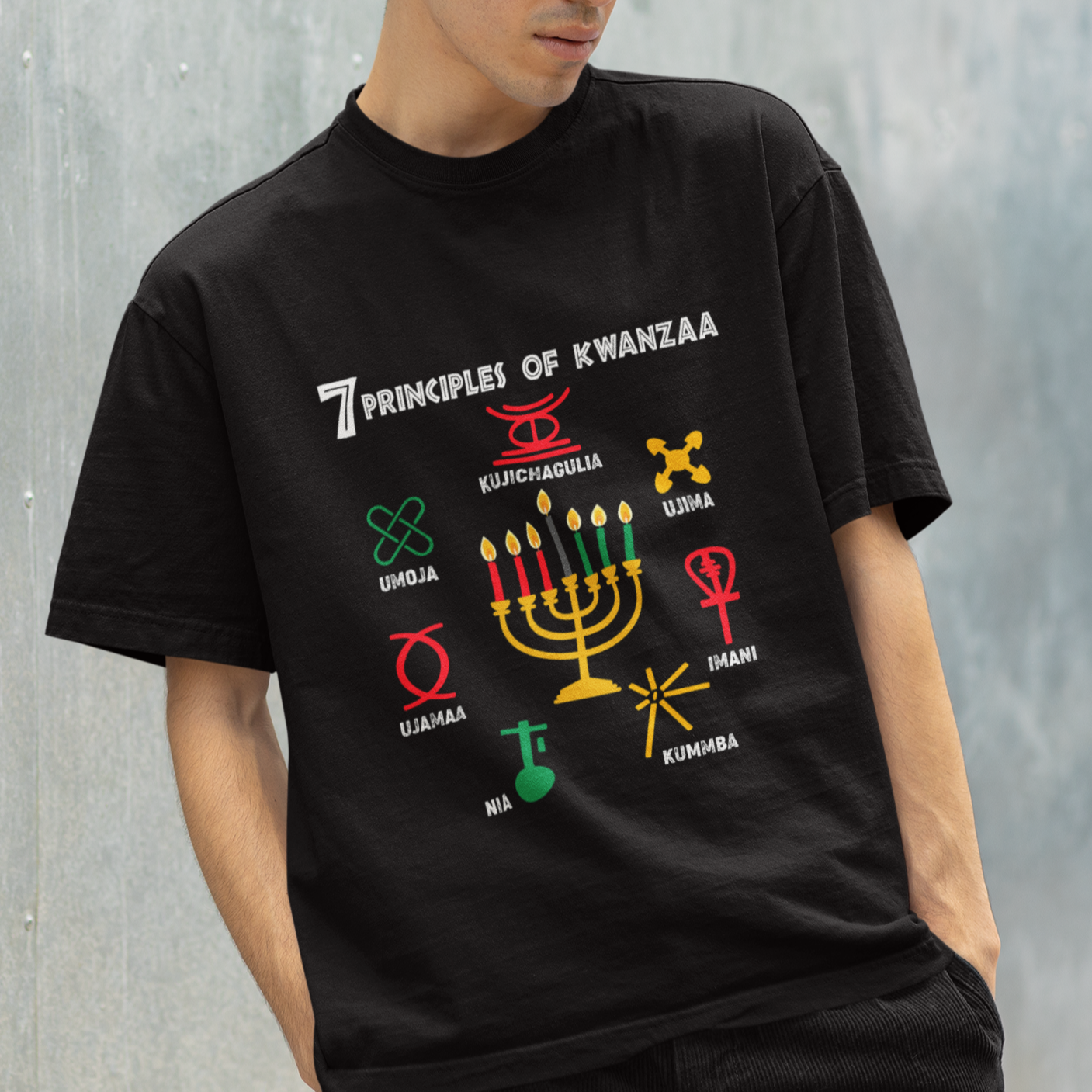 Christmas T Shirt 7 Principles Of Kwanzaa African American Festival - Wonder Print Shop