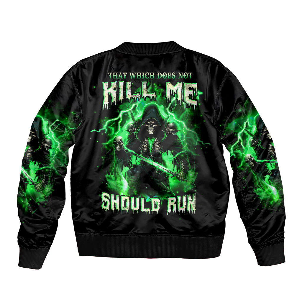 Reaper Skull Bomber Jacket That Which Does Not Kill Me Should Run - Wonder Print Shop