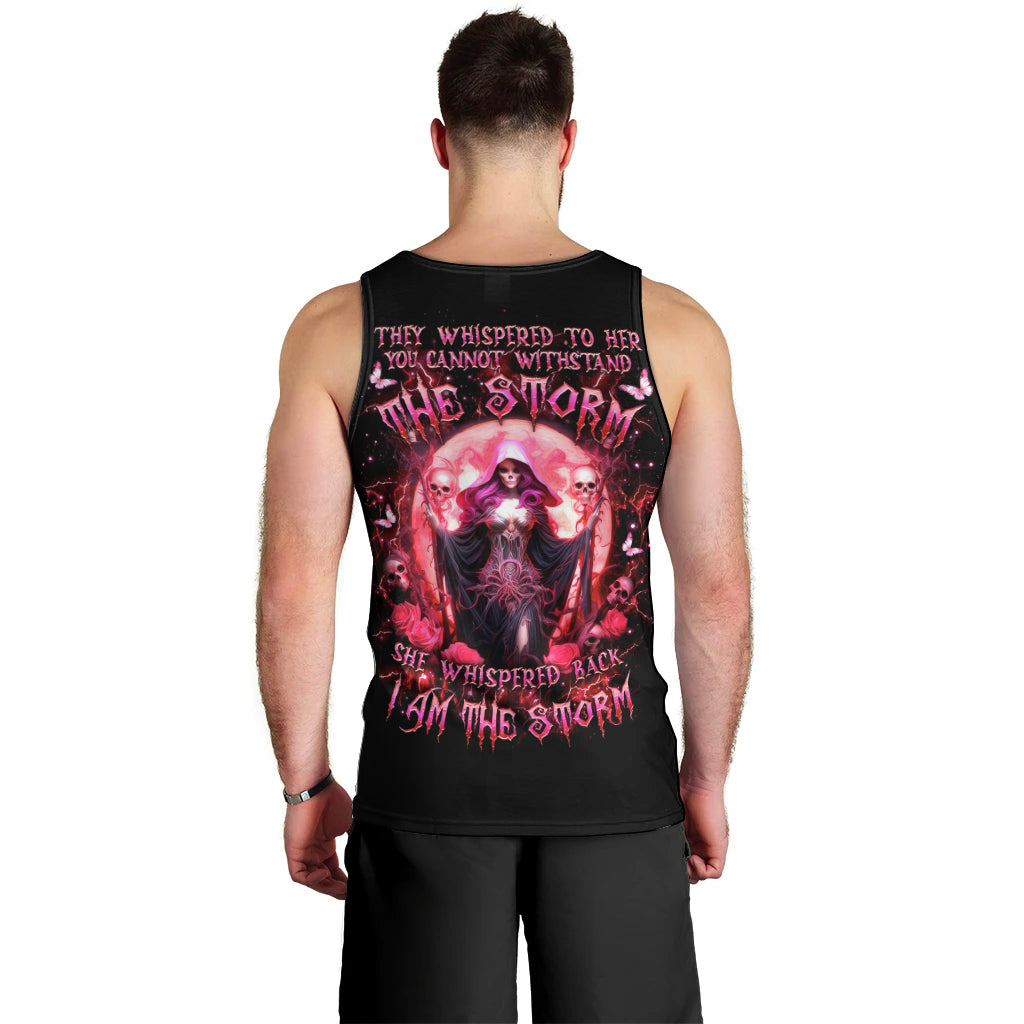 Witch Skull Men Tank Top She Whispered Back Iam The Storm - Wonder Print Shop