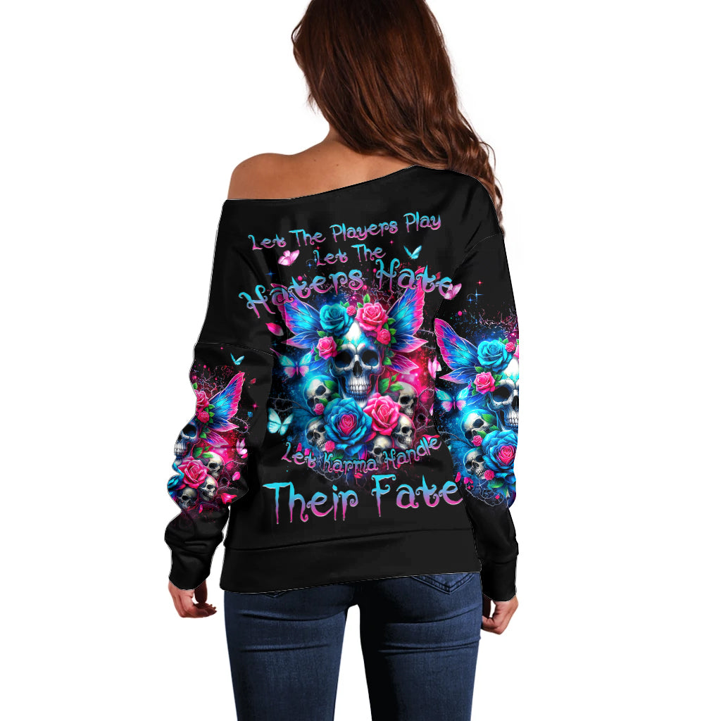 Fairy Skull Off Shoulder Sweater Let Karma Handle Their Fate - Wonder Print Shop