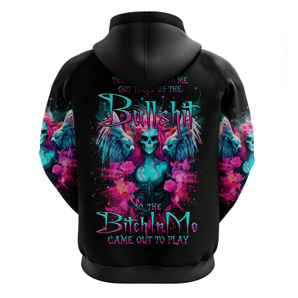 Witch Skull Zip Hoodie The Good Girl In Me Got Tired Of The Bullshit - Wonder Print Shop