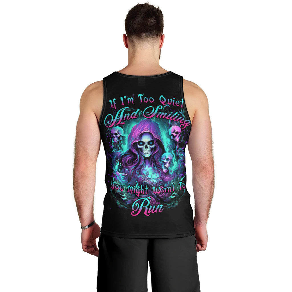 Witch Skull Men Tank Top If I'm Too Quiet And Smiling You Might Want To Run - Wonder Print Shop