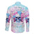 Flower Skull Long Sleeve Button Shirt I'm Not Anti-Social I'm Just Not User Friendly - Wonder Print Shop