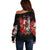 Evil Angel Skull Off Shoulder Sweater Even The Devil Was Once An Angel - Wonder Print Shop