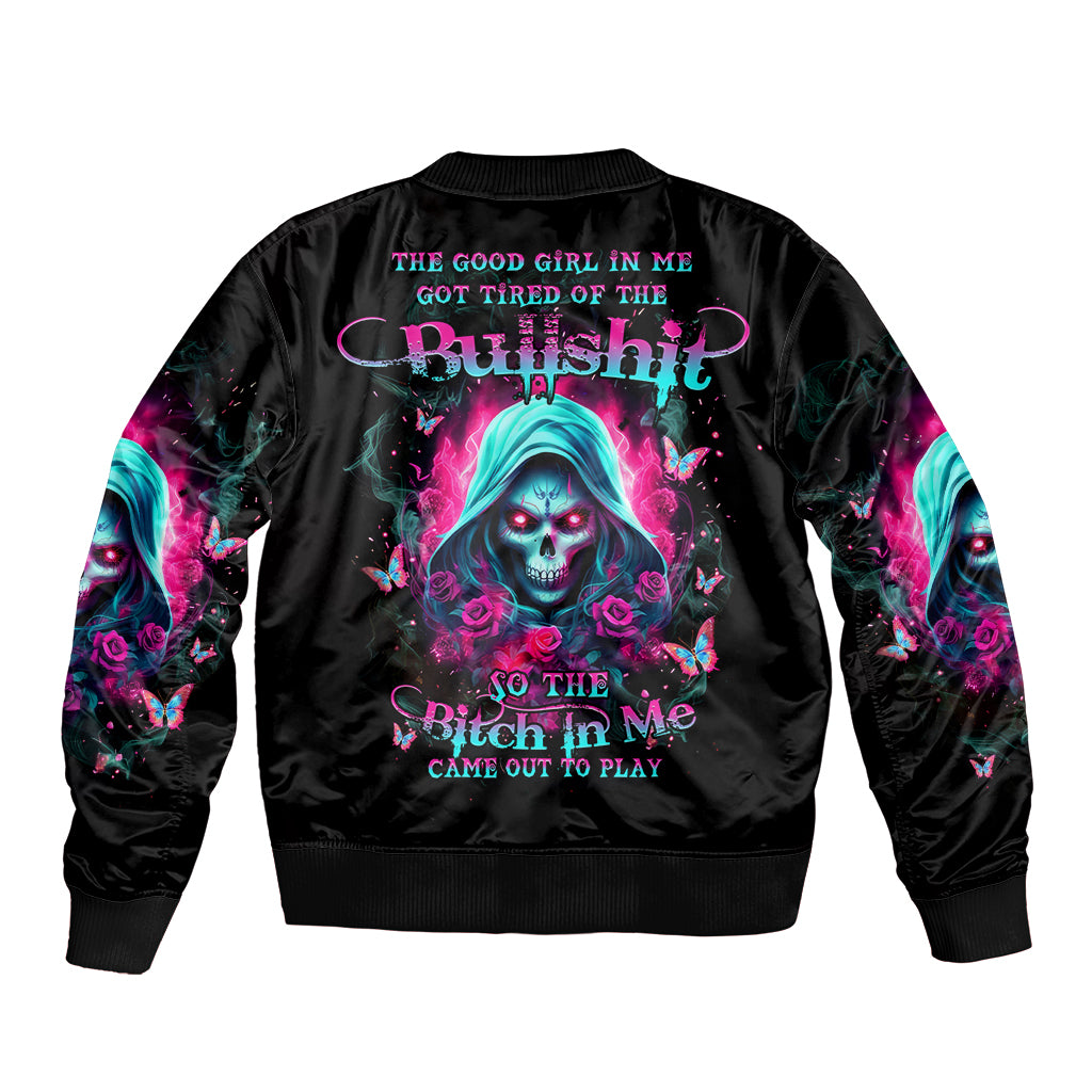 Witch Skull Bomber Jacket The Good Girl In Me Got Tired Of The Bullshit - Wonder Print Shop