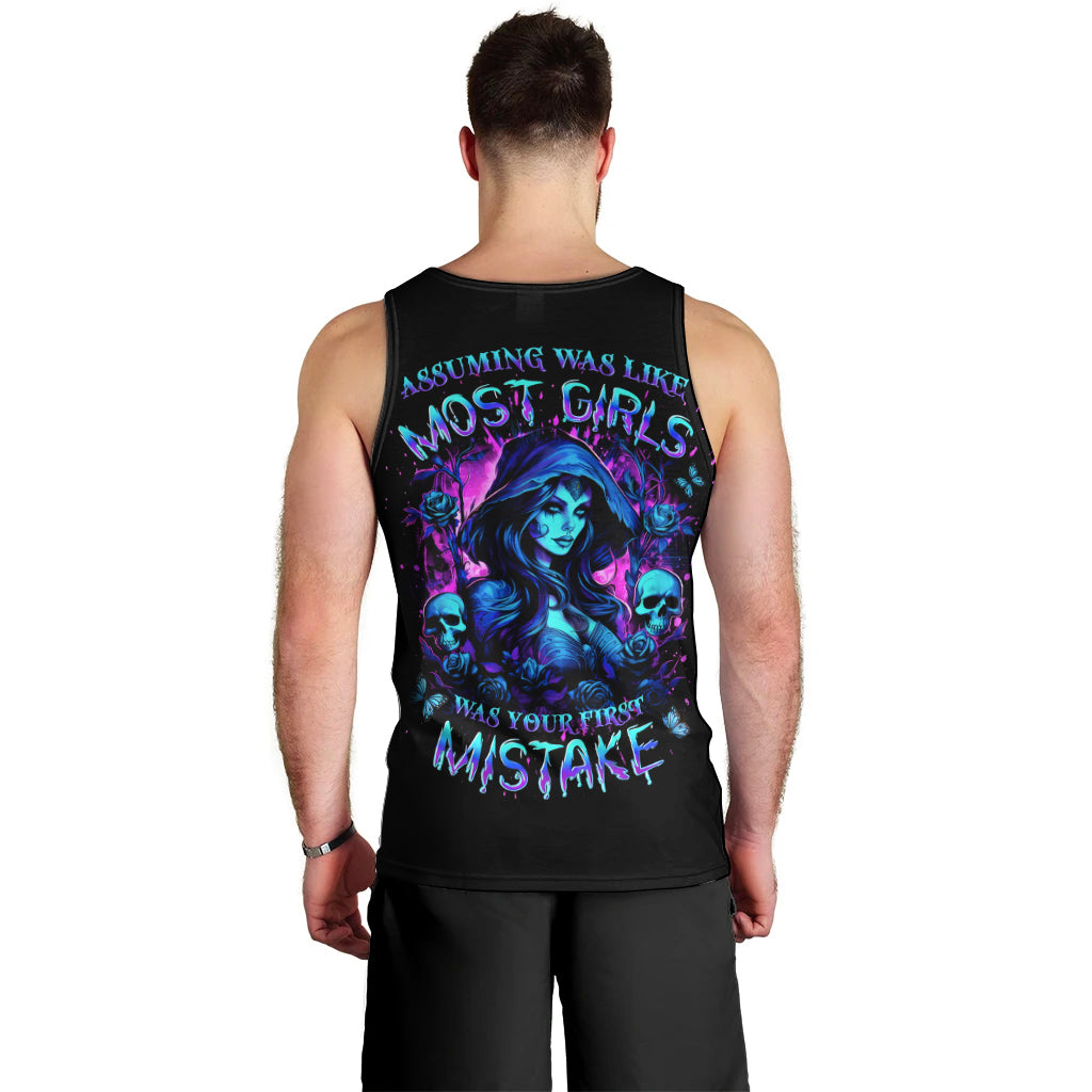 Witch Skull Men Tank Top Assuming Was Like Most Girls Was Your First Mistake - Wonder Print Shop