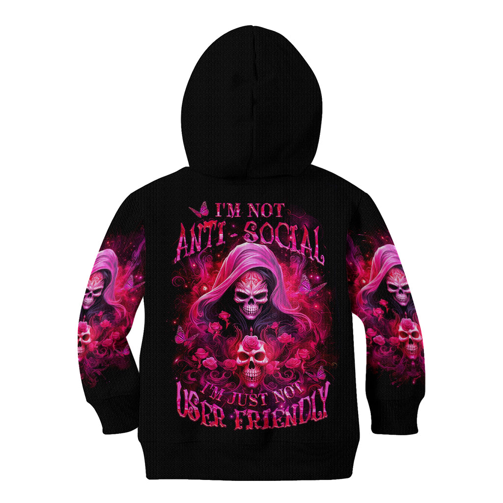 Witch Skull Kid Hoodie I'm Not Anti-Social I'm Just Not User Friendly - Wonder Print Shop