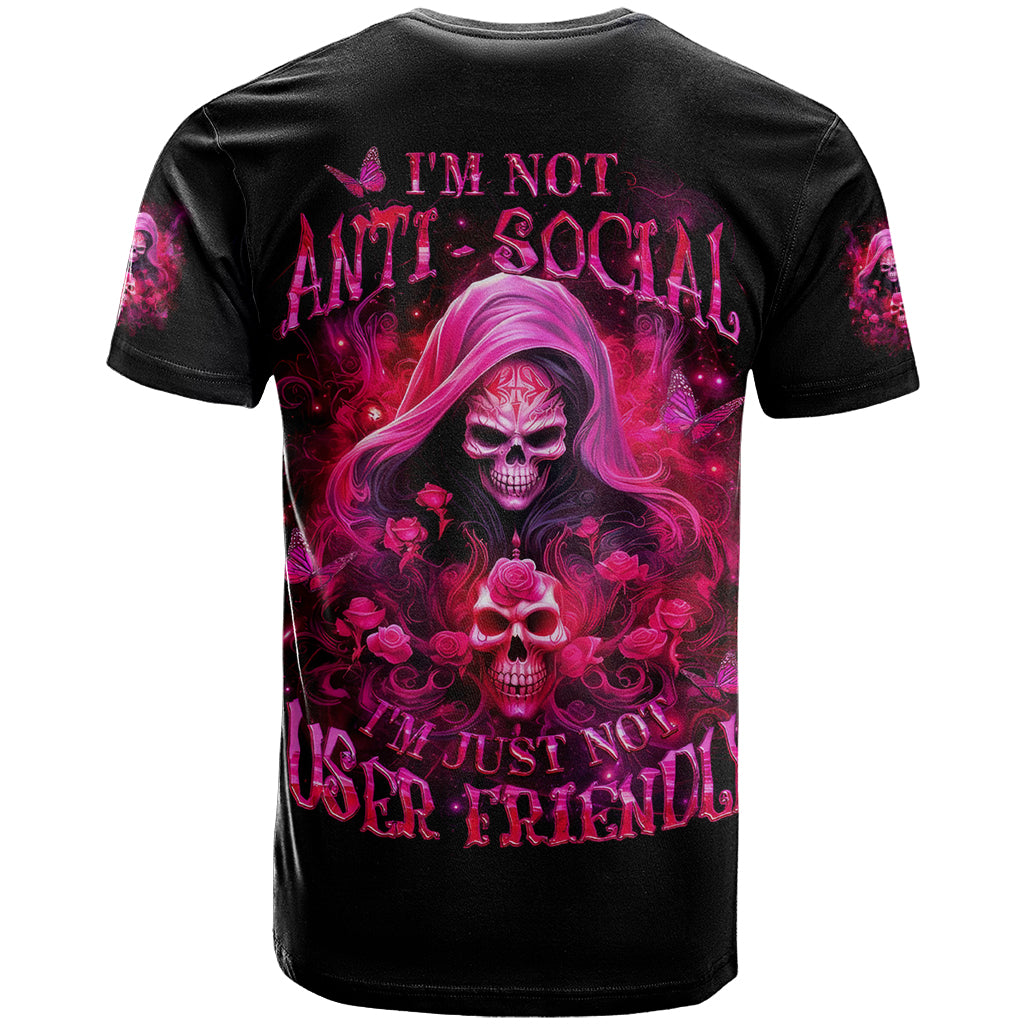 Witch Skull T Shirt I'm Not Anti-Social I'm Just Not User Friendly - Wonder Print Shop