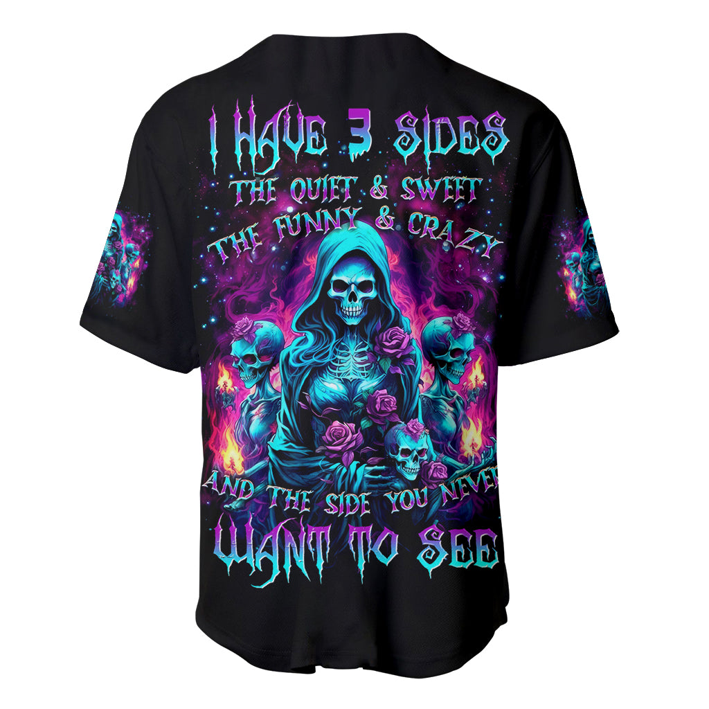 Witch Skull Baseball Jersey I Have 3 Sides And The Side You Never Want To See - Wonder Print Shop