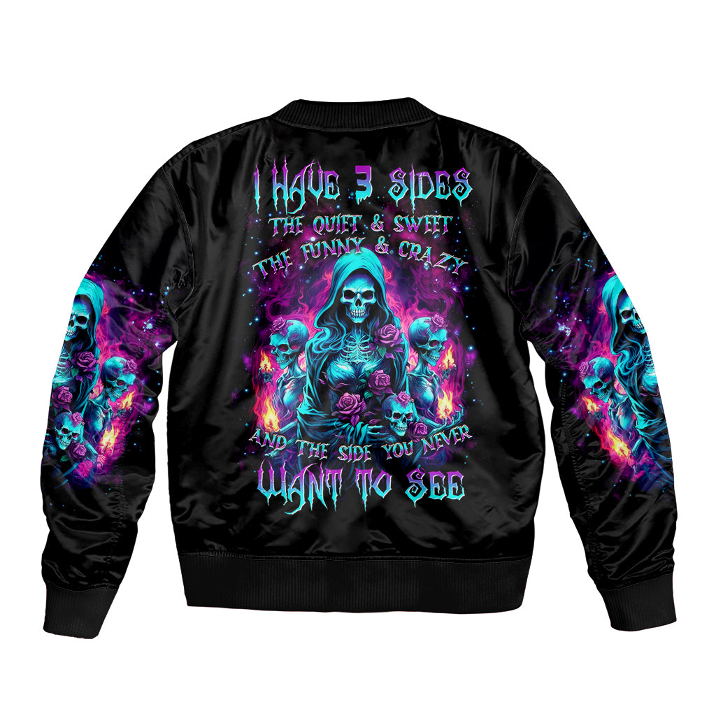 Witch Skull Bomber Jacket I Have 3 Sides And The Side You Never Want To See - Wonder Print Shop