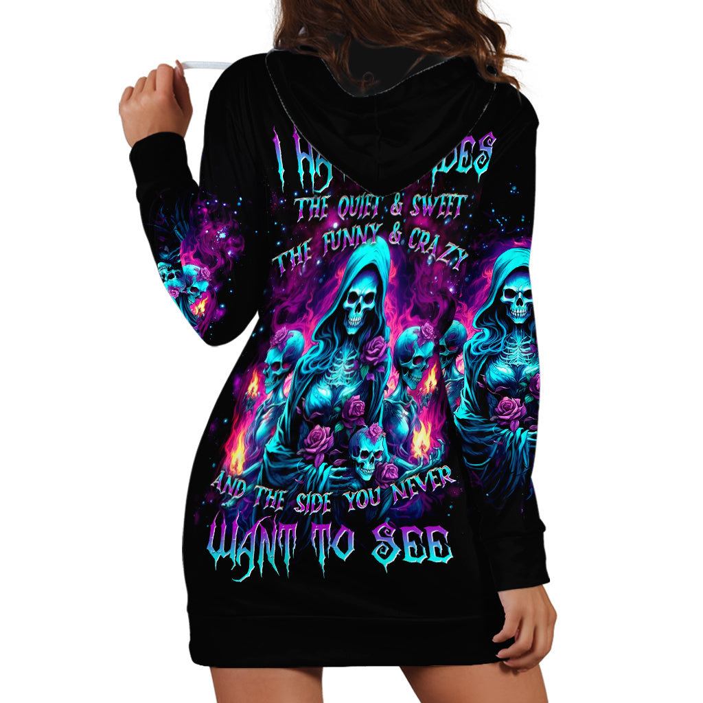 Witch Skull Hoodie Dress I Have 3 Sides And The Side You Never Want To See - Wonder Print Shop