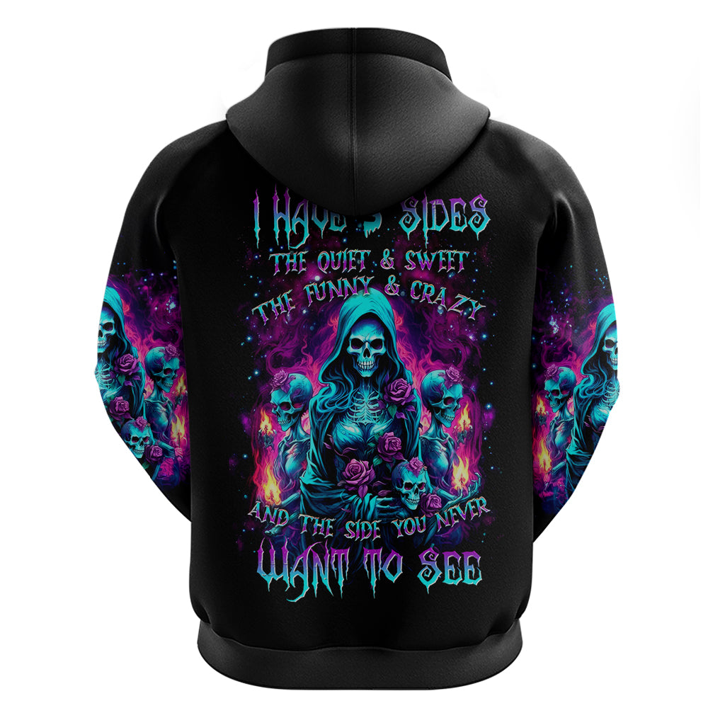 Witch Skull Zip Hoodie I Have 3 Sides And The Side You Never Want To See