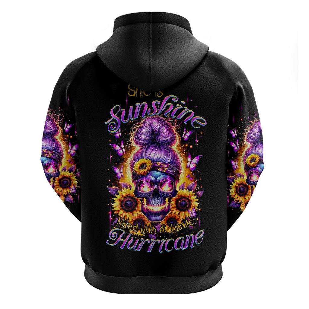 Sunflower Skull Hoodie She Is Sunshine Mixed With A Little Hurricane - Wonder Print Shop