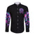 Flower Skull Long Sleeve Button Shirt Stuck Between IDK IDC - Wonder Print Shop