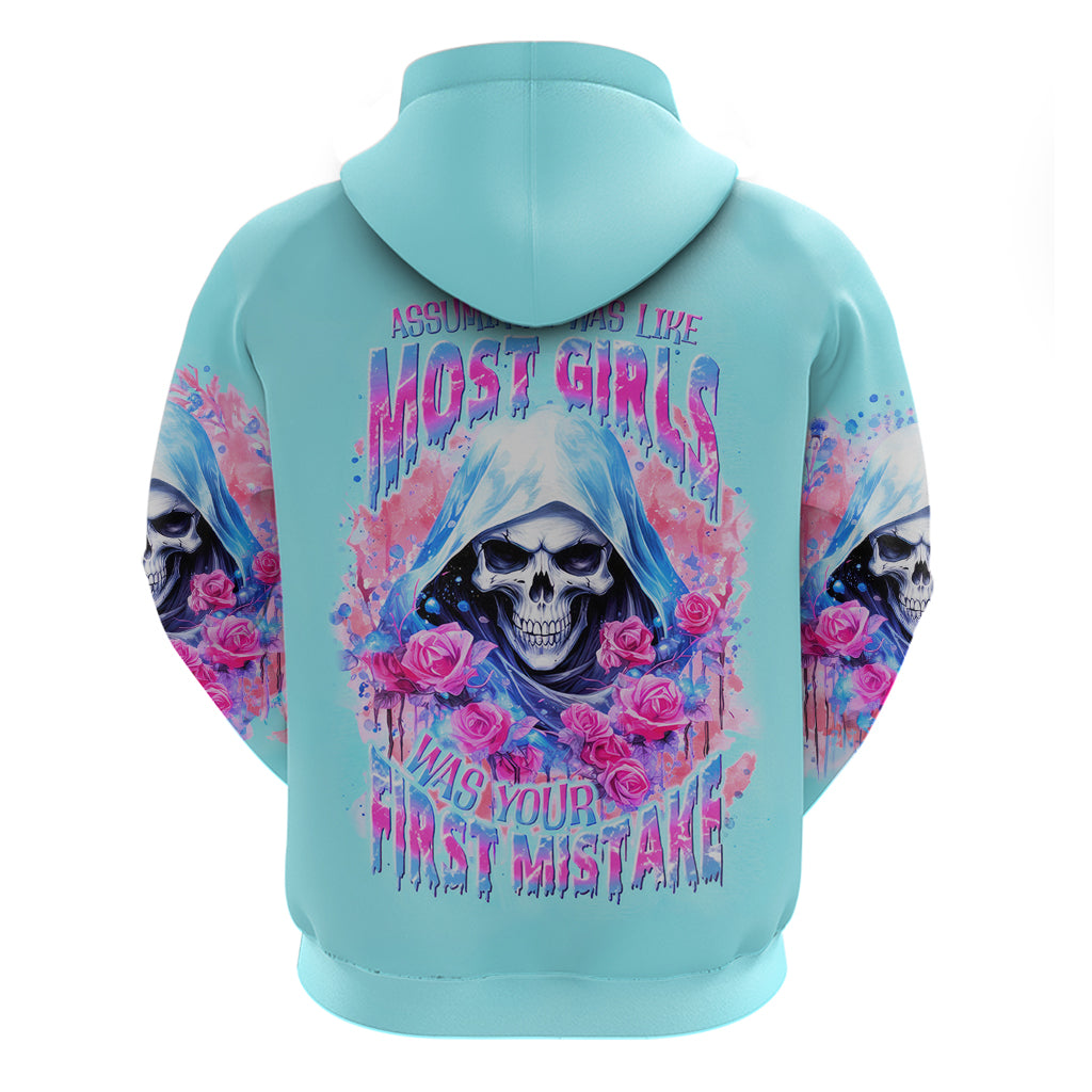 Witch Skull Hoodie Assuming Was Like Most Girls Was Your First Mistake - Wonder Print Shop