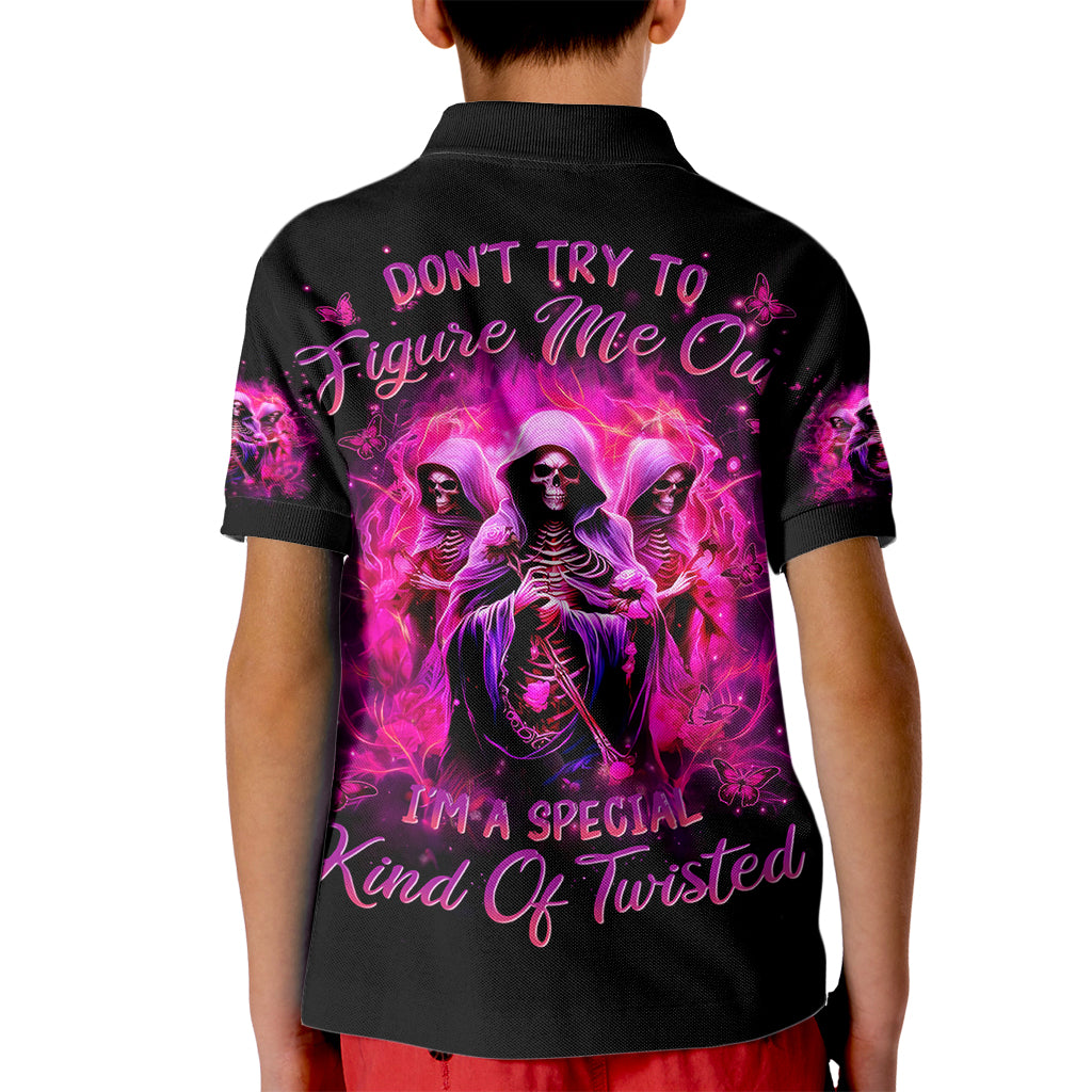 Witch Skull Kid Polo Shirt Don't Try To Figure Me Out I'm A Special Kind Of Twisted - Wonder Print Shop