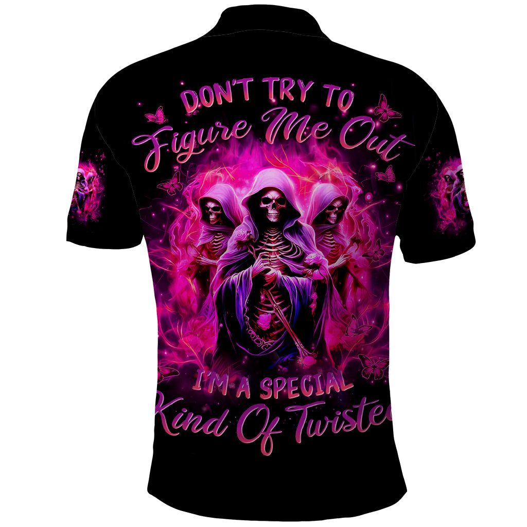 Witch Skull Polo Shirt Don't Try To Figure Me Out I'm A Special Kind Of Twisted - Wonder Print Shop