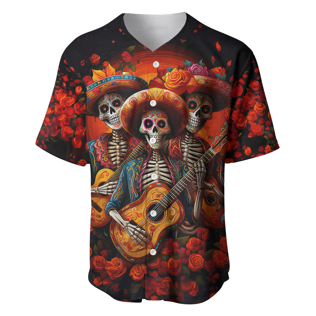 Day of Dead Skull Baseball Jersey Sugar Skull Band Skeleton - Wonder Print Shop