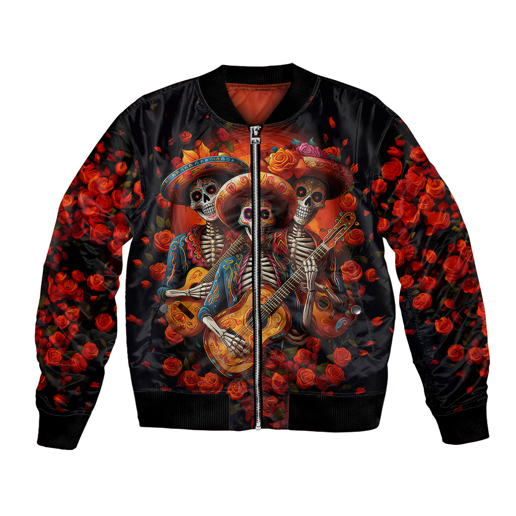 Day of Dead Skull Bomber Jacket Sugar Skull Band Skeleton - Wonder Print Shop