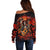 Day of Dead Skull Off Shoulder Sweater Sugar Skull Band Skeleton - Wonder Print Shop