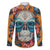 Day of Dead Skull Family Matching Off Shoulder Short Dress and Hawaiian Shirt Sugar Skull Butterfly - Wonder Print Shop