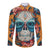 Day of Dead Skull Long Sleeve Button Shirt Sugar Skull Butterfly - Wonder Print Shop