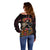 Day of Dead Lady Off Shoulder Sweater Sugar Skull Lady Dancing - Wonder Print Shop