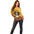 Day of Dead Lady Off Shoulder Sweater Sugar Skull Lady Sunflower - Wonder Print Shop