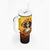 Day of Dead Lady Tumbler With Handle Sugar Skull Lady Sunflower - Wonder Print Shop