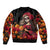 Day of Dead Girl Bomber Jacket Sugar Skull Girl Rose And Marigold - Wonder Print Shop