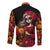 Day of Dead Girl Long Sleeve Button Shirt Sugar Skull Girl Rose And Marigold - Wonder Print Shop