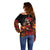 Day of Dead Girl Off Shoulder Sweater Sugar Skull Girl Rose And Marigold - Wonder Print Shop