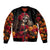 Day of Dead Girl Sleeve Zip Bomber Jacket Sugar Skull Girl Rose And Marigold - Wonder Print Shop