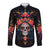 Day of Dead Skull Long Sleeve Button Shirt Sugar Skull Festival Lady - Wonder Print Shop