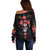 Day of Dead Skull Off Shoulder Sweater Sugar Skull Festival Lady - Wonder Print Shop